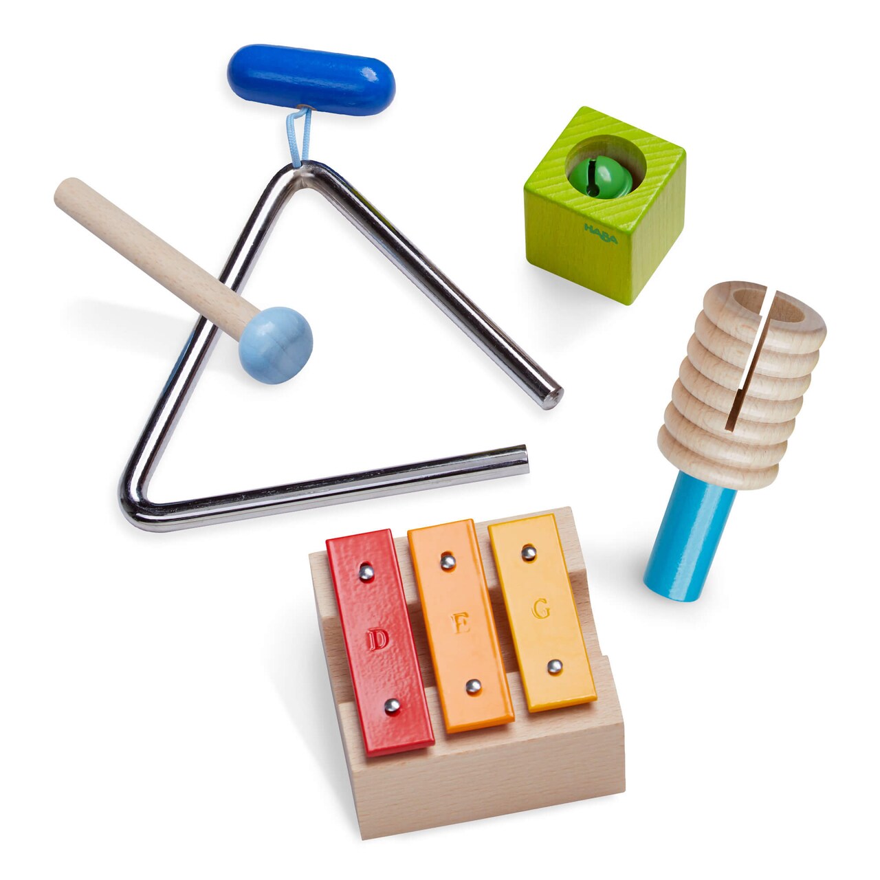 HABA Musical Sounds Play Set - Toddler Toys & Toddler Musical Instruments: Preschool Learning Toys, Kids Music & Toddler Sensory Toys, Made in Germany